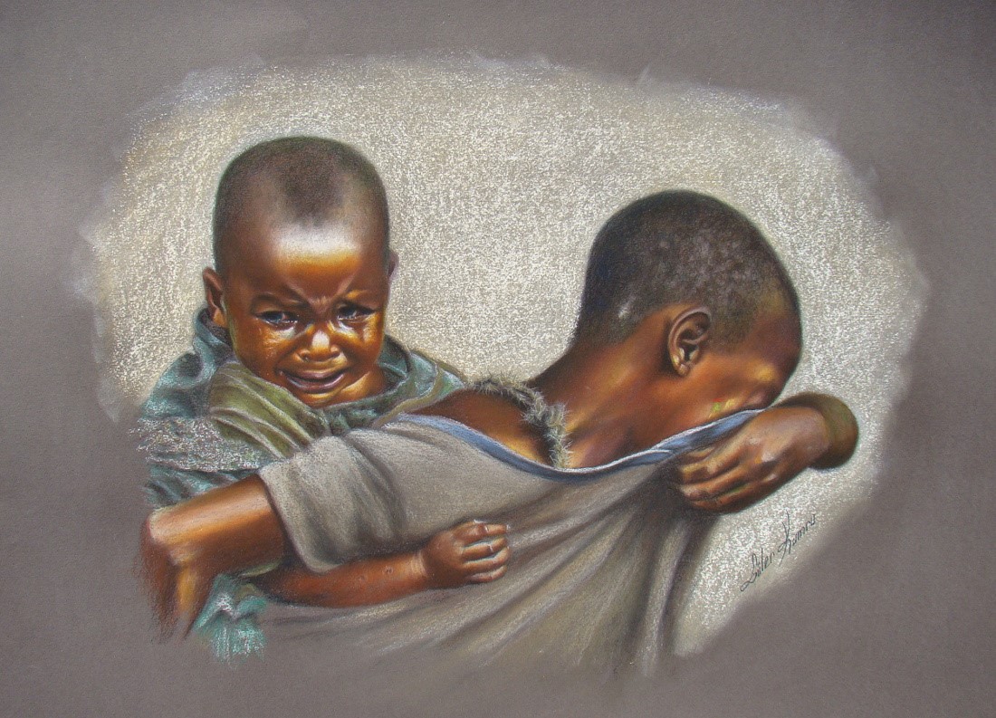 Deux enfants dans le chagrin